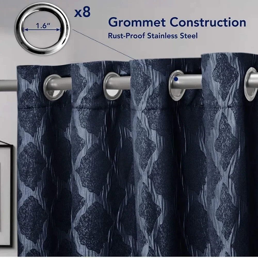 PureFit Jacquard Blackout ,52 x 63 inches Long, Set of 2 Grommet Curtain…